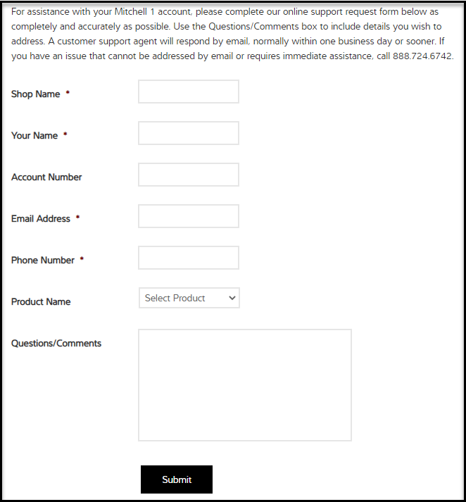 Mitchell 1 Customer Support